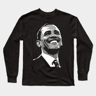 Barack Obama Black and White Long Sleeve T-Shirt